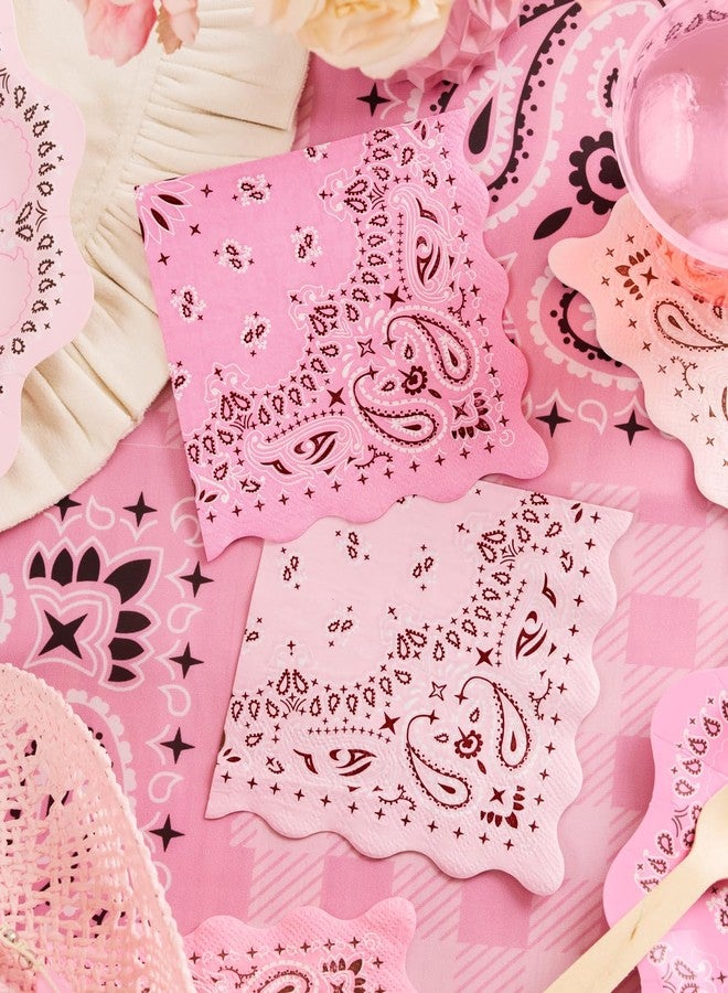 xo, Fetti Cowgirl Napkins – 24 Paper Napkins | Pink Bandana, Western Party, Bachelorette, Birthday, Glam Decor, Yeehaw, Country Chic - Image 2